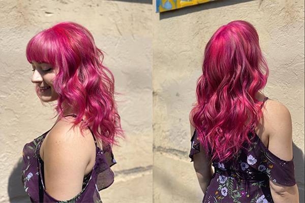 Girl with long vibrant Red hair